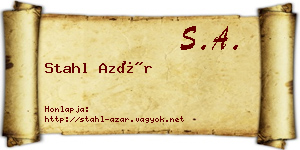 Stahl Azár névjegykártya